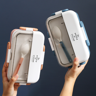 Logotipo personalizado 304 aço inoxidável caixa de Bento dividida com aquecimento de água e utensílios de mesa ideal