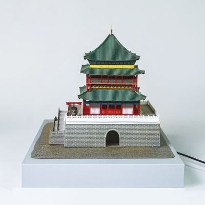 Torre do Sino de Xi'an 3D Papel Esculptura Puzzle para Cérebro Movendo Cultural e Criativo Dom