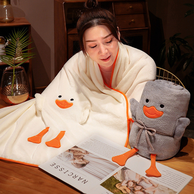 Cartoon Duck Lunch Rest Air Conditioning Roll Blanket Mantenha os seus empregados confortáveis