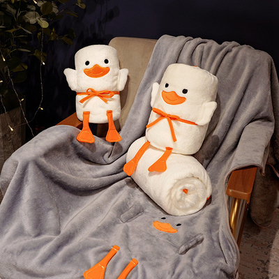Cartoon Duck Lunch Rest Air Conditioning Roll Blanket Mantenha os seus empregados confortáveis