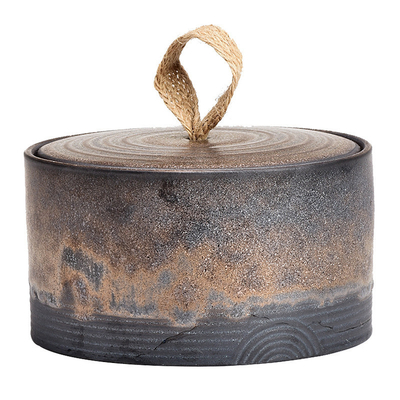 Impressão de tela de seda Canela de chá de cerâmica grosseira Retro Canela de armazenamento de cerâmica selada