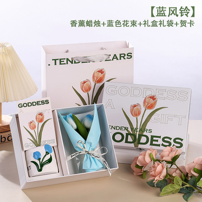 Celebre o Dia das Mulheres com o presente perfeito caixa de presente de velas de flor aromaterapia criativa