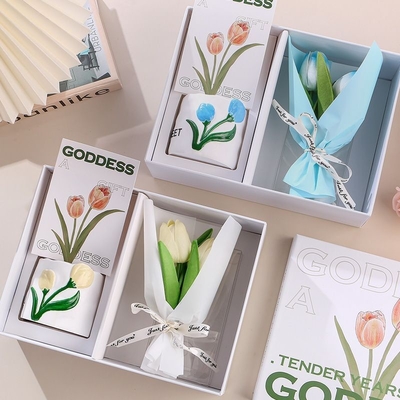 Celebre o Dia das Mulheres com o presente perfeito caixa de presente de velas de flor aromaterapia criativa