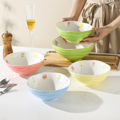 7 polegadas de cerâmica de macarrão de tigela para utensílios de mesa da casa Evento presente e serigrafia