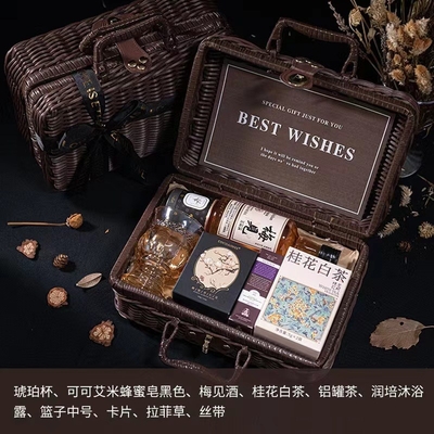 Set de presentes de negócios de hotéis e resorts Caixa de vinho de café com impressão gráfica a 1 cor