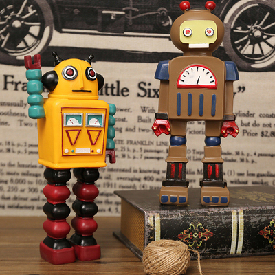 Decorações de janelas e artesanato para o Dia do Pai Decorações de modelos de robô retro
