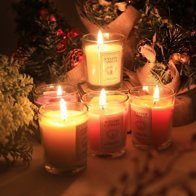 Relações com os ex-alunos Copo de vidro Aromaterapia Vela colorida Longo Duradouro Incenso Vela Promoção do Chão Dom