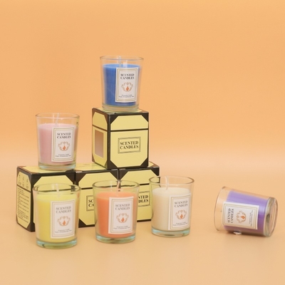 Relações com os ex-alunos Copo de vidro Aromaterapia Vela colorida Longo Duradouro Incenso Vela Promoção do Chão Dom