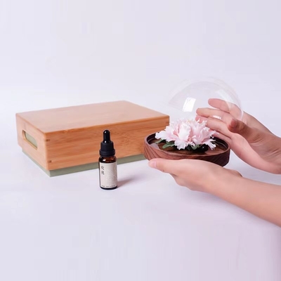 1 Impressão a cores Conjunto de entrelaçamento de flores de cerâmica com bandeja de bambu e caixa de presente de bolsa
