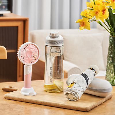 Impressão UV Caixa de presente de verão fechadura Copo de água portátil Ventilador UV guarda-chuva portátil