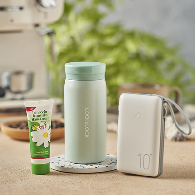 Le Kou Life Gift Set Copo de isolamento 200ml Mobile Power Creme de mão para dons de agradecimento