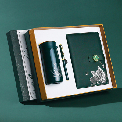 Colour Printed Business Gift Set Bloco de anotações Copo e caneta de isolamento para logotipo personalizado