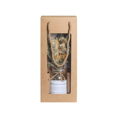 Agência de viagens Delight Goddess Dia presente cravo flor seca Bouquet em garrafa de vidro