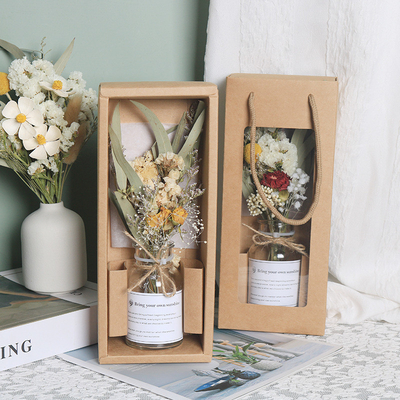 Agência de viagens Delight Goddess Dia presente cravo flor seca Bouquet em garrafa de vidro