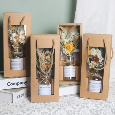 Agência de viagens Delight Goddess Dia presente cravo flor seca Bouquet em garrafa de vidro