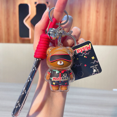 2 gráficos coloridos Impressão Cool Bear Keychain Keychain de boneca acrílica para produtos de escritório