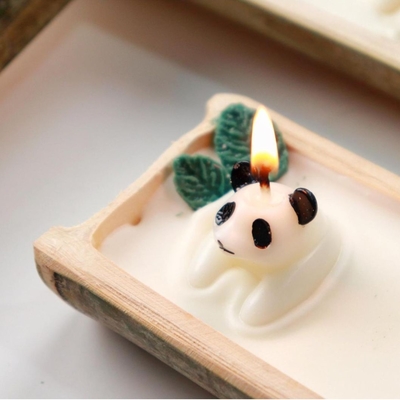 Candela de bambu personalizada Boa Noite Aromaterapia Panda para hóspedes de hotéis e resorts