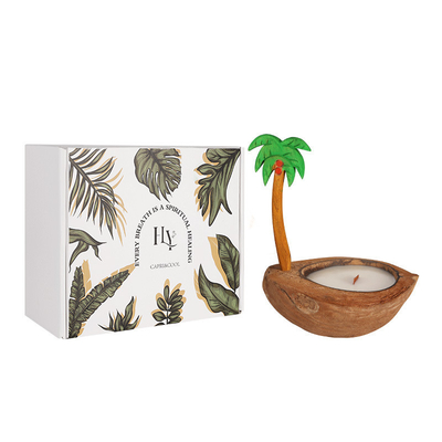 Logotipo do cliente Concha de coco Aromaterapia Velas Caixa de presente Ilha de Verão Fragrância