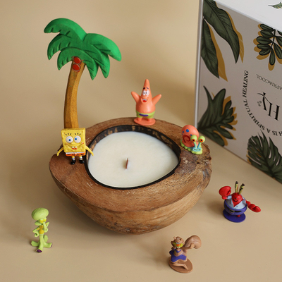 Logotipo do cliente Concha de coco Aromaterapia Velas Caixa de presente Ilha de Verão Fragrância