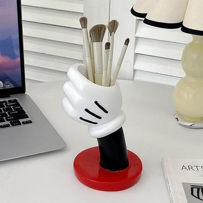 Design de logotipo único Vaso de mão Mickey minimalista moderno para decoração artística de casa criativa