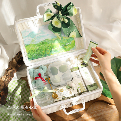 Conjunto de presentes personalizados Cesto de mão fresco Souvenirs em cesto de rotão para todos os dias