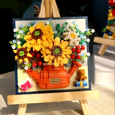 Rosas de Natal Girassóis e lírios Grãos pequenos Blocos de construção para impressão 3D