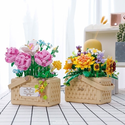 Belle Di Mini Particulação Blocos de Construção de Cestas de Flores Série Um Must-Have para a Educação
