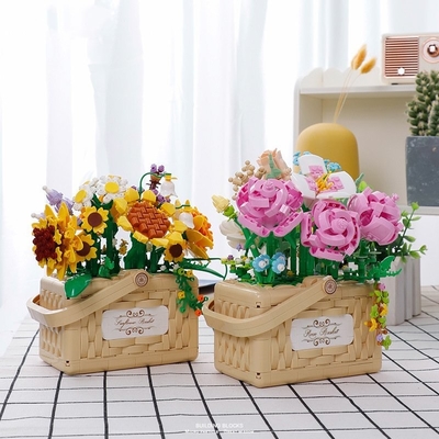 Belle Di Mini Particulação Blocos de Construção de Cestas de Flores Série Um Must-Have para a Educação