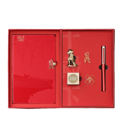 Conjunto de presentes para a indústria agrícola livro de contabilidade de mão assinatura caneta emblema e ornamento fênix