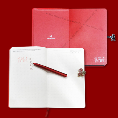 Conjunto de presentes para a indústria agrícola livro de contabilidade de mão assinatura caneta emblema e ornamento fênix