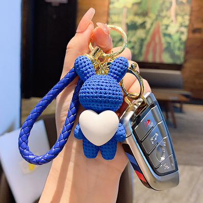 2 cores gráficos resina tecido Love Rabbit Keychain para a celebração do Festival de Meio Outono