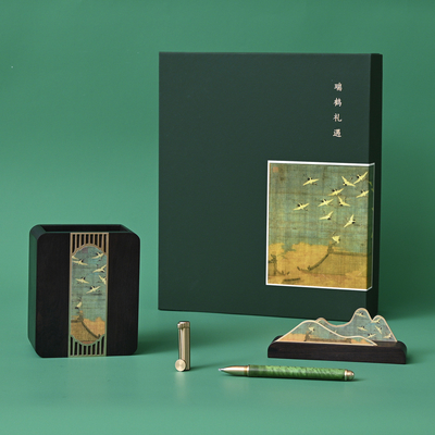 Agência de viagens Escritório Ornamentação Decorativa Dia dos tolos de Abril Set de porta caneta vermelha de madeira