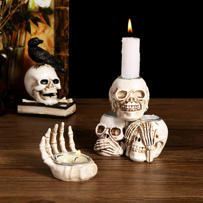 Esqueleto de Acção de Graças Resina Decoração Desktop Decoração Candeeiro Portador para Craft Regalo