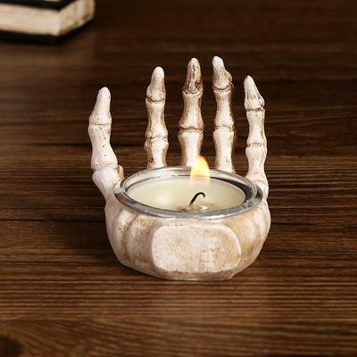 Esqueleto de Acção de Graças Resina Decoração Desktop Decoração Candeeiro Portador para Craft Regalo