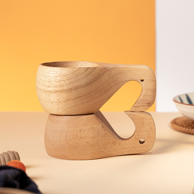Atualize o seu equipamento de viagem com o Retro Finnish Whole Wood Integrated Creative Coffee Cup