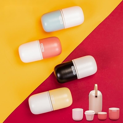 Creative Capsule Quick Cup Travel Kung Fu Tea Set para gráficos 1 cor Impressão a cores