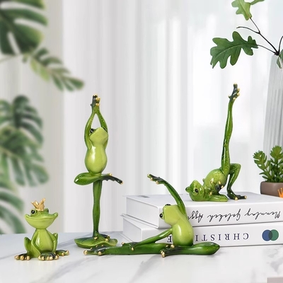 Promoção Decorar Presentes Yoga de Vidro Sapo de Resina Artesanato para TV e Wine Cabinet