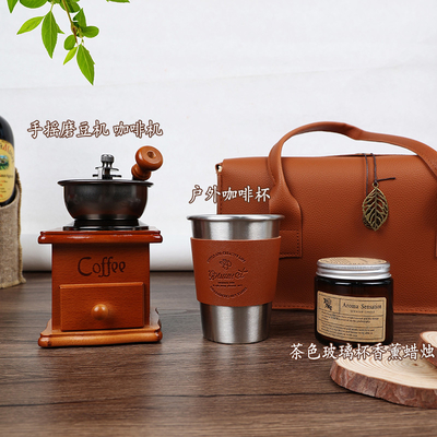 Experiência de luxo com negócios Souvenirs de couro de mão Copas de café e aromaterapia