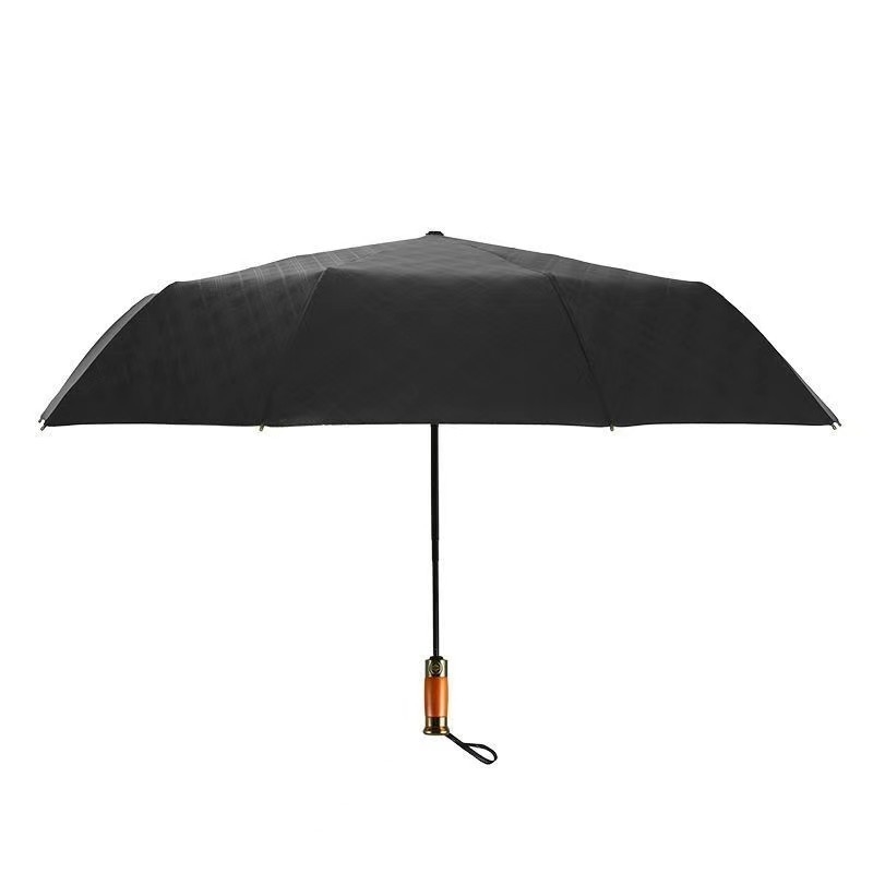 Logotipo personalizado Cubo Mão de madeira Comércio guarda-chuva dobrável XN0023 com 2 cores de impressão