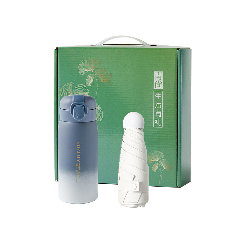 Conjunto de presentes de bem-estar dos empregados Comjunto de duas peças de negócios com logotipo personalizado e copos isolados
