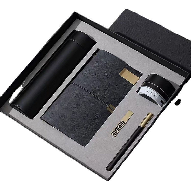 Hotéis e Resorts Necessidades Display de temperatura Thermos Mug Bloco de notas Bluetooth Porta-vozes Caneta de madeira