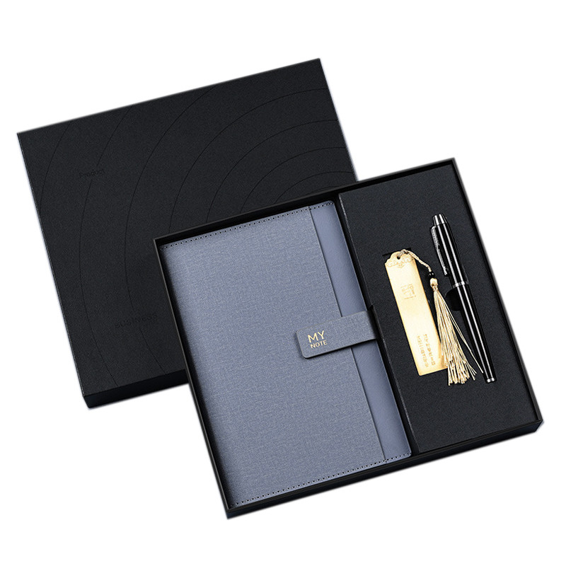 A5 Notebook Bookmark Signature Pen Set Logotipo personalizado Caixa de presente de negócios para esportes e jogos