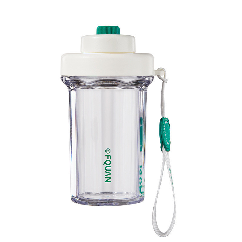Novidade Presentes Copo de plástico portátil 530ml com filtro e elevação de corda em 1 impressão a cores
