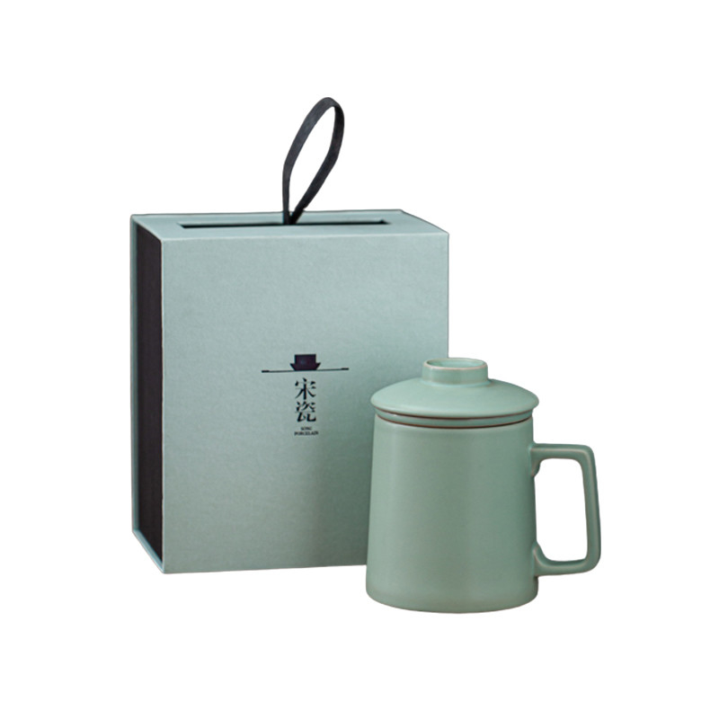 Conjunto elegante de xícara de chá de cerâmica para fabricação de chá de escritório e filtragem de água