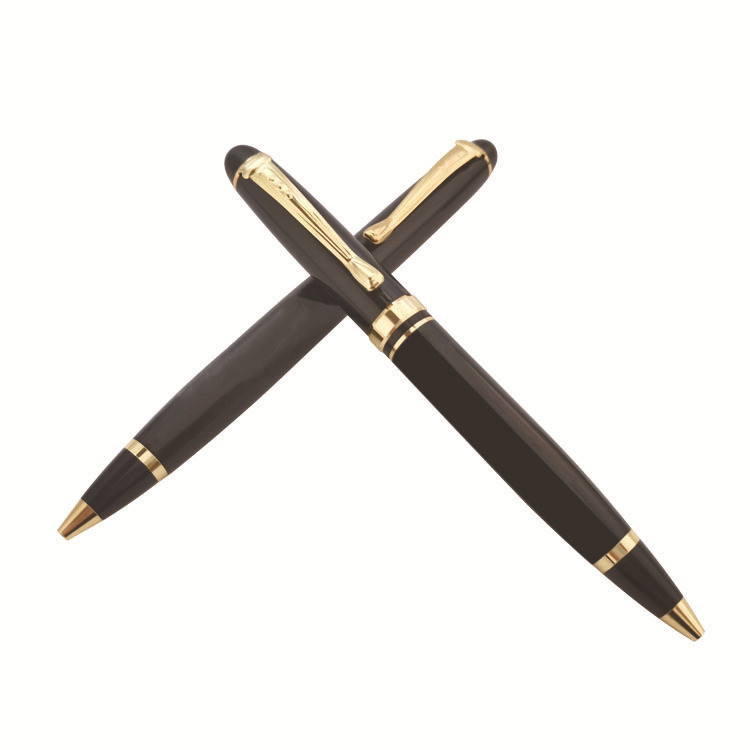 Presente de negócios caneta de tinta de fonte de metal com logotipo personalizado e impressão gráfica em 1 cor
