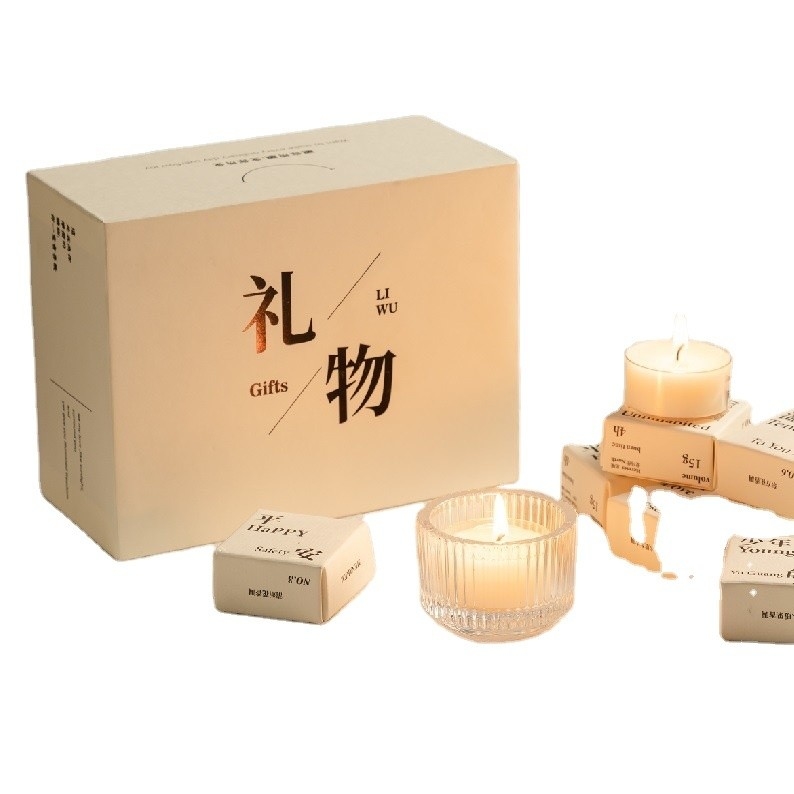 Agência de viagens Candelas brancas de aromaterapia direcionadas Caixa de presente Mini velas para interiores