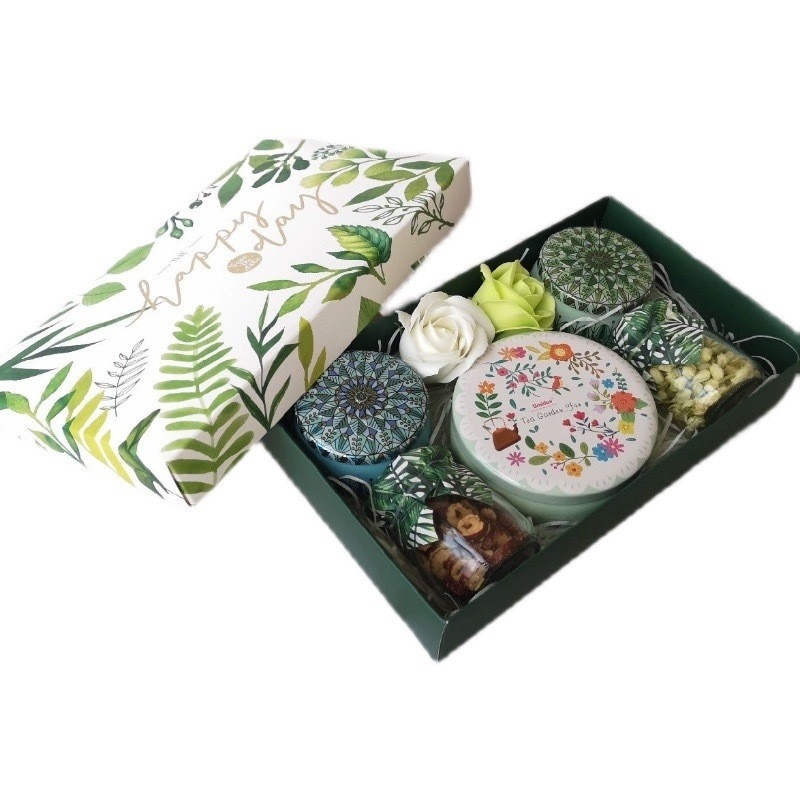 Caixa de presente de chá de flores favorita da agência de viagens da série de florestas de presente para festivais
