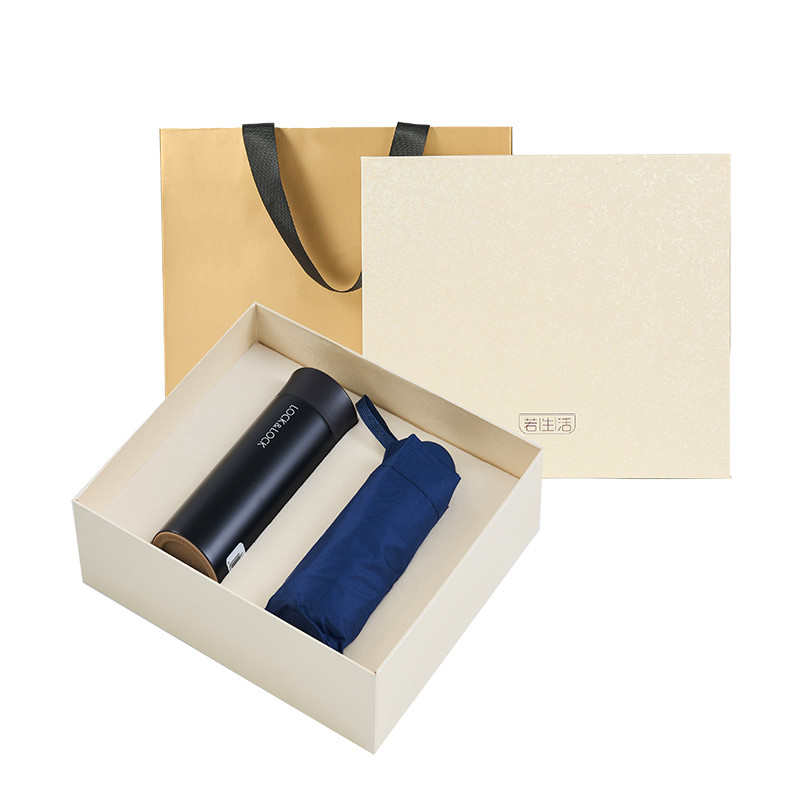 Gifts Lock Enjoy Set D Lock Thermos Cup Um guarda-chuva portátil UV com cor personalizada