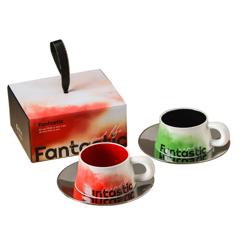Capacidade Copo de água Copo grande de arte Latte na série Fantesi para presentes de negócios personalizados