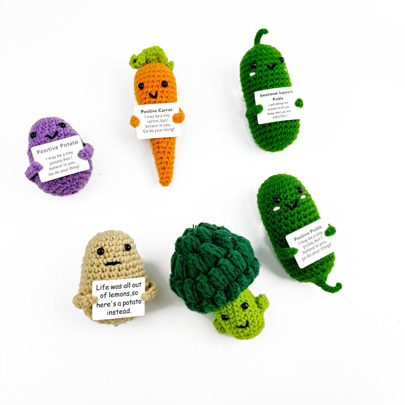 Pendentes de boneca de batata feitos à mão brinquedo de malha presente com energia positiva tamanho personalizado